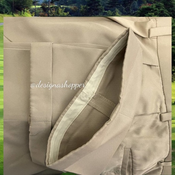 Classic PGA Tour Khaki Pants Cuffed Legs Pinched Pleats 36 x 32 Well Made - Picture 6 of 6